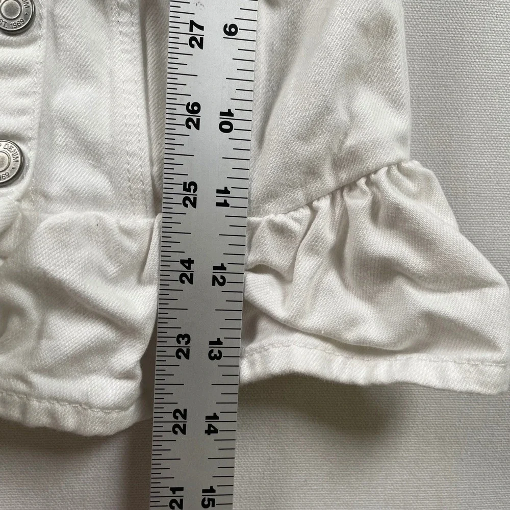 Gap Denim Toddler Girls White Peplum Trucker Vest Size 5 Years Toddler